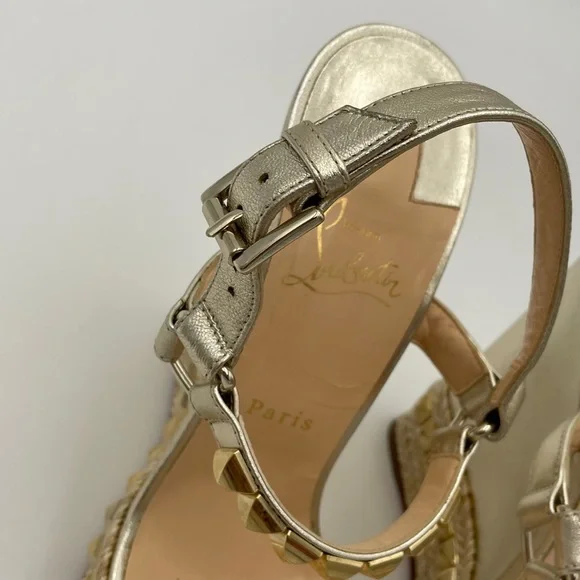 (SOLD) Christian Louboutin Cataclou 140 Nappa Silk Wedge's (1160975)- Size 40 EU - Picture 11 of 14